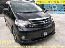 2007/13 Toyota Alphard 2.4 aeras facelift (A) 8 SEATED 2 POWER DOOR REVERSE CAMERA