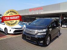 2010/2012 Toyota Vellfire 2.4 Z HIGH SPEC - LOW MILEAGE + FREE 1 YEAR WARRANTY + FREE 1 YEAR SERVICE BY AUTHORIZED TOYOTA DEALER