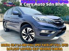 2016 Honda CR-V 2.4 i-VTEC 4WD FULL SPEC FULL SVC RCD ORI PAINT PADDLESHIFT