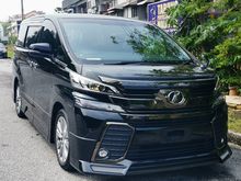 2017 TOYOTA VELLFIRE 2.5 ZA GOLDEN EYE UNREG - ADMIRATION JAPAN BODYKIT - SUNROOF & MOONROOF - SEMI LEATHER - POWERBOOT - CHRISTMAS YEAR END SALES