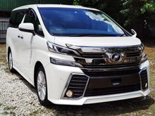 2016 TOYOTA VELLFIRE 2.5 ZA Z EDITION UNREG - 7 SEATER - ALCANTARA SEAT - ROOF MONITOR - 2 POWERDOOR - REVERSE CAMERA - 3 YEARS WARRANTY
