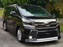 2017 TOYOTA VELLFIRE 2.5 ZA GOLDEN EYE UNREG - 3 YEARS WARRANTY - MODELLISTA BODYKIT - SUNROOF - COOLBOX - PRE CRASH SYSTEM - ALPINE PLAYER