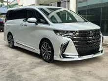 2024 Toyota Alphard 2.5 Z MPV full japan Modelista rim kit exhaust hud dim bsm roof tv sunroof japan side step 360cam advance parking fully loaded