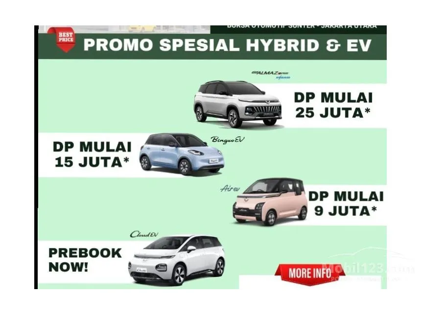 Jual Mobil Wuling Binguo EV 2024 410Km Premium Range di DKI Jakarta Automatic Hatchback Biru Rp 360.000.000