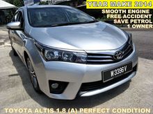 2014 Toyota Corolla Altis 1.8 E (A) PERFECT CONDITION SAVE PETROL