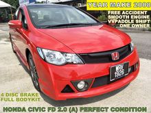 2008 Honda Civic 2.0 i-VTEC (A) PERFECT CONDITION FULL SPEC WITH PADDLE SHIFT LEATHER SEAT FULL BODYKIT