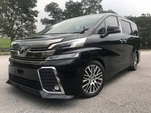 2016 Toyota Vellfire 2.5 Z G Edition MPV**JBL SURROUND SYSTEM**REAR ENTERTAINMENT**PREMIUM WARRANTY**
