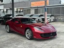 2021 Ferrari 812 6.5 Superfast CARBON BUMPER CARBON INTERIOR CARBON FRONT SPOILER PASSENGER DISPLAY JBL SOUND 360CAMERA FORGED RIMS FULL ELECTRIC SEAT