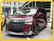 Recon UNREG 2021 Toyota Alphard 2.5 SC MAROON RED MODELLISTA BODYKIT DIM BSM ROOF MONITOR REVERSE CAMERA APPLE CAR PLAY PILOT LEATHER SEAT OFFER UNIT