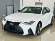 Recon SURROUNDER CAMERA. FULL LEATHER SEAT. ELECTRONIC SEAT. Lexus IS300 2.0 F Sport Sedan 2022 YEAR RECOND JAPAN SPEC.
