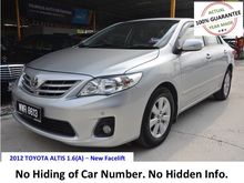 VERIFIED YEAR 2012 Toyota Corolla Altis 1.6(A)