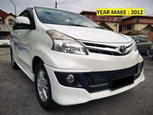 2012 Toyota Avanza 1.5 G (A) FULL BODYKIT - 1 OWNER - ORIGINAL PAINT - LOW MILEAGE - INTERIOR PERFACT CONDITION - SERVICE ON TIME - VIEW TO BELIEVE...