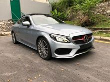 2016 RED INT PANORAMIC SUNROOF BURMESTER SOUND PCRASH BSM KEYLESS Mercedes-Benz C300 Coupe AMG 2.0 UNREG