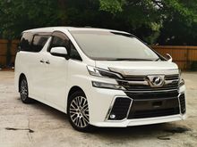 2017 TOYOTA VELLFIRE 2.5 ZG UNREG - FULL LEATHER PILOT SEAT - SUNROOF - ANDROID PLAYER - WAZE & YOUTUBE APPS - REVERSE CAMERA - CNY PROMOTION