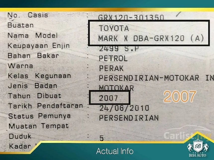 2007 Toyota Mark X 250G Sedan