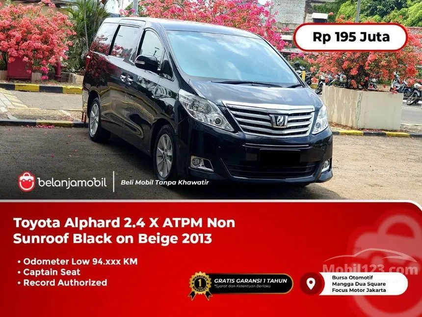Jual Mobil Toyota Alphard 2013 X 2.4 di DKI Jakarta Automatic MPV Hitam Rp 195.000.000