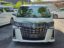 FREE 6 YEAR WARRANTY UNREG 2021 Toyota Alphard 2.5 G S C Package MPV WHITE/ SUNROOF/ ROOF MONITOR/ BSM/DIM/ PROCESSING FEE RM 1350