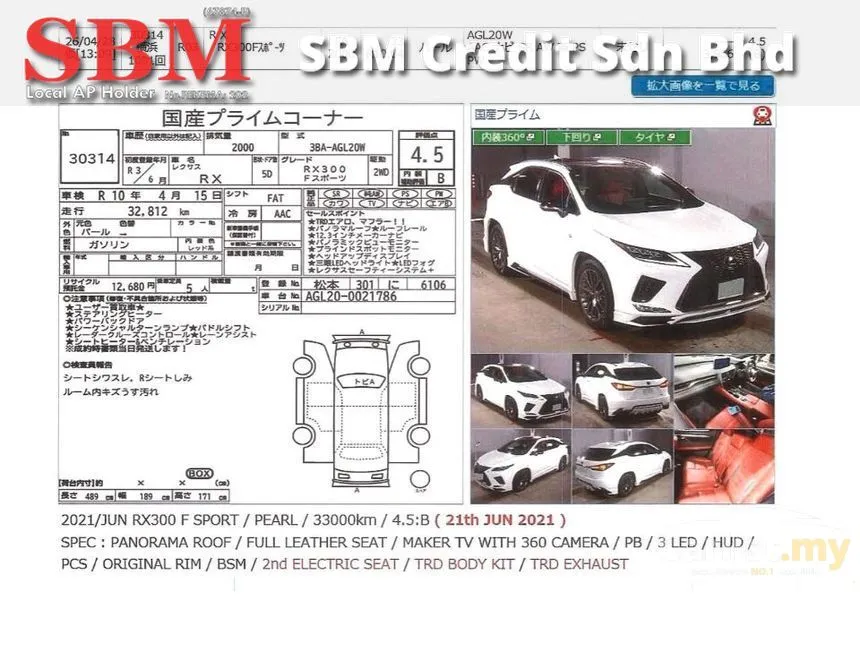 2021 Lexus RX 300 F Sport SUV