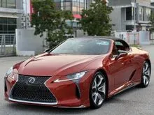 2022 Lexus LC 500 5.0 Convertible Japan Spec Grade 5A LOW Mileage with Modellista Bodykit, Black Soft Top, Brown Leather Interior and More...