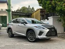 SILVER 2022 Lexus RX 300 2.0 F Sport BLACK ELECTRICAL MEMORY LEATHER SEAT PANORAMIC ROOF SURROUND CAMERA 3 EYE LED APPLE CAR PLAY HUD BSM POWER BOOT