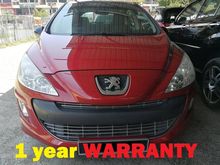 2012 Peugeot 308 TURBO PANA ROOF 1.6 LOAN KEDAI B/LIST WARANTY 1YR