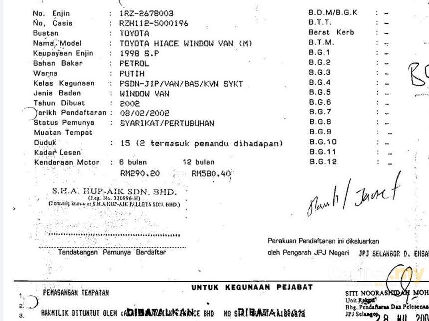 Toyota Hiace 2002 2.0 in Johor Manual Van Beige for RM 21,222 6910113