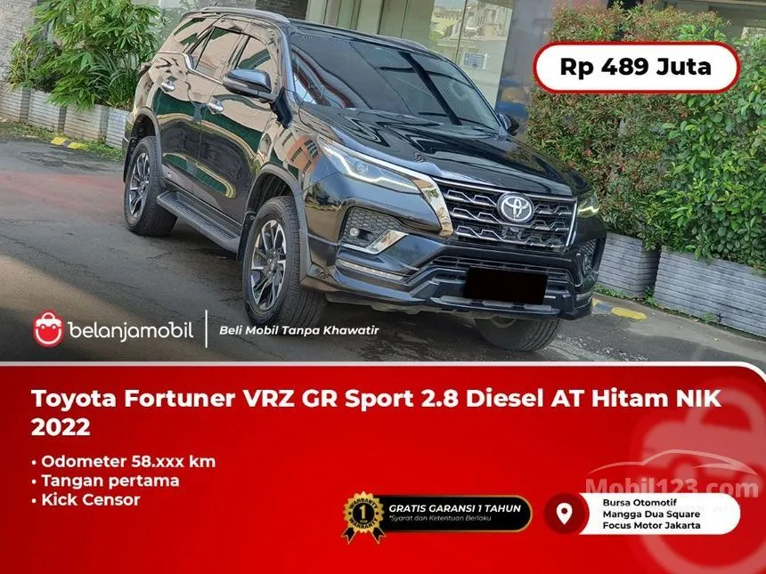 Jual Mobil Toyota Fortuner 2022 GR Sport 4X2 2.8 di Banten Automatic SUV Hitam Rp 489.000.000