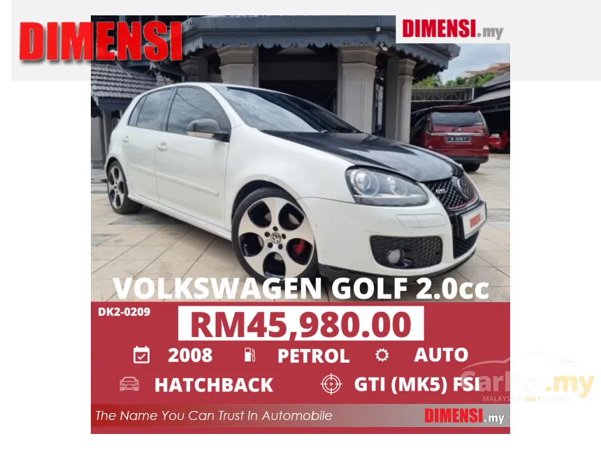 二手08 Volkswagen Golf 2 0 Gti Hatchback Original Mileage Full Service Record Sunroof Powerful Engine 2 0 Fsi Turbo Carlist My