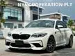 Recon 2019 BMW M2 Competition Package Coupe 3.0 DCT Unregistered M Performance Full Leather Seat Memory Seat M Performance Brembo Brake Kit Front 6 Pot Re