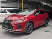 Recon 2019 Lexus RX300 2.0 F Sport SUV Facelift, AWD, Red Limited, Low Mileage, Pan Roof, 360 Cam, Red Leather, BSM, LKA - Cars for sale