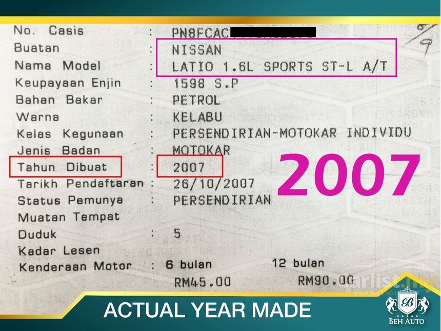 Jenis Warna Lat Desainrumahid Nissan Latio 2007 St L Sport 1 6 In Penang Automatic Hatchback Pilih Warna Kain