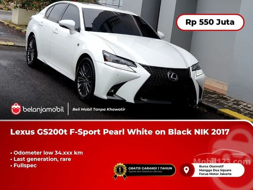 Jual Mobil Lexus GS 200t 2017 F Sport 2.0 di Banten Automatic Sedan Putih Rp 550.000.000