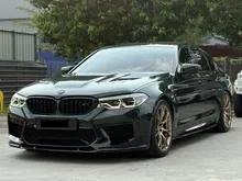 2019 BMW M5 4.4 Competition Sedan USED Grey Wrap to Dark Green Harman Kardon sound system HUD BSM 360 camera Carbon roof Black leather interior RES Fu