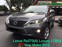 Year Make 2012 Lexus RX270 2.7 (A) Luxury (CBU) Service Record ON THE ROAD