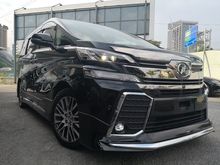 2016 Toyota Vellfire 2.5 ZG =Pre Crash=Radar Cruiser=JBL=360 Camera=SunRooF=Modellista=100 Units Ready Stock