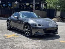 2021 37K KM ND2 181HP 6 SPEED MANUAL AERO KIT DRL APPLE CAR PLAY LANE ASSIST JPN SPC Mazda MIATA MX-5 S 2.0 SKYACTIV G RF ROADSTER UNREG TARGA TOP