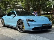 2023 Porsche Taycan Turbo S Sedan (genuine low mileage, 8k km, rare Frozen Blue Metallic, carbon exterior & interior, pano roof)