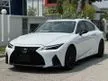 Recon 2022 Lexus IS300 2.0 F Sport Mode Black Japan Spec Full Optional with Rare Mark Levinson Sound System, 360 Surround Cam, Red Leather, 360 Cam