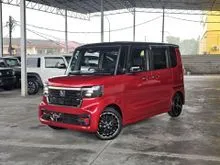 [15600KM](5A GRED)HONDA NBOX CUSTOM 660CC TURBO COORDINATE STYLE II TONE -BLACK&CARBON 2-TONE FULL LEATHER SEAT,ANDRIOD PLAYER,RR DINING TABLE,BSM,LKA