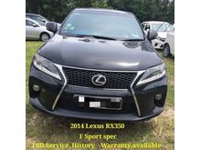 2014 Lexus RX350 3.5 F Sport VVIP OWNER WARRANTY AVAILABLE