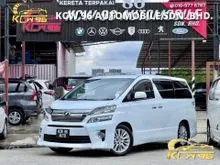 2013 Toyota Vellfire 2.4 ZG MPV (A) NO DOC CAN LOAN , 3 YEARS WARRANTY , PILOT SEAT , POWER BOOT , SUN AND MOON ROOF , FREE SERVICE AND TINTED