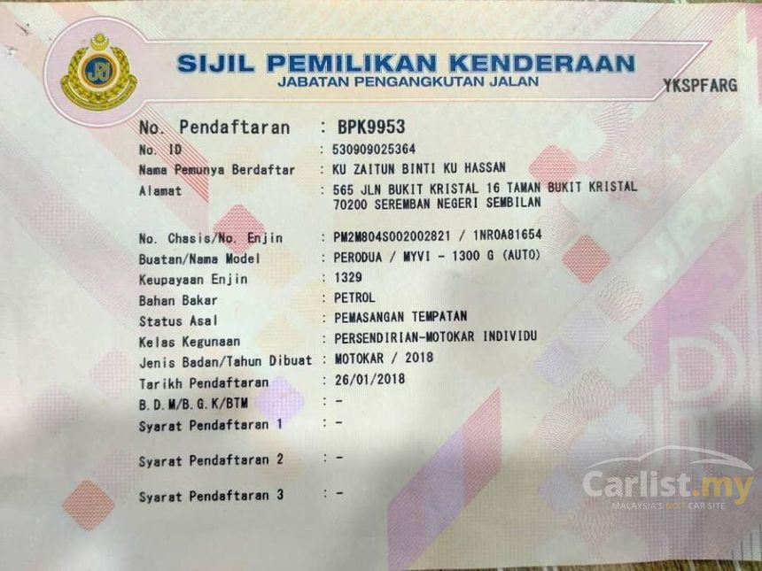 Jual Kereta Perodua Myvi 2018 G 1.3 di Kelantan Automatik 