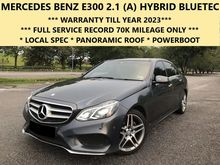 2016 Mercedes-Benz E300 BLUETEC HYBRID FACELIFT 2.1 (A) WARRANTY TILL YEAR 2023 FULL SERVICE RECORD 70K MILEAGE ONLY