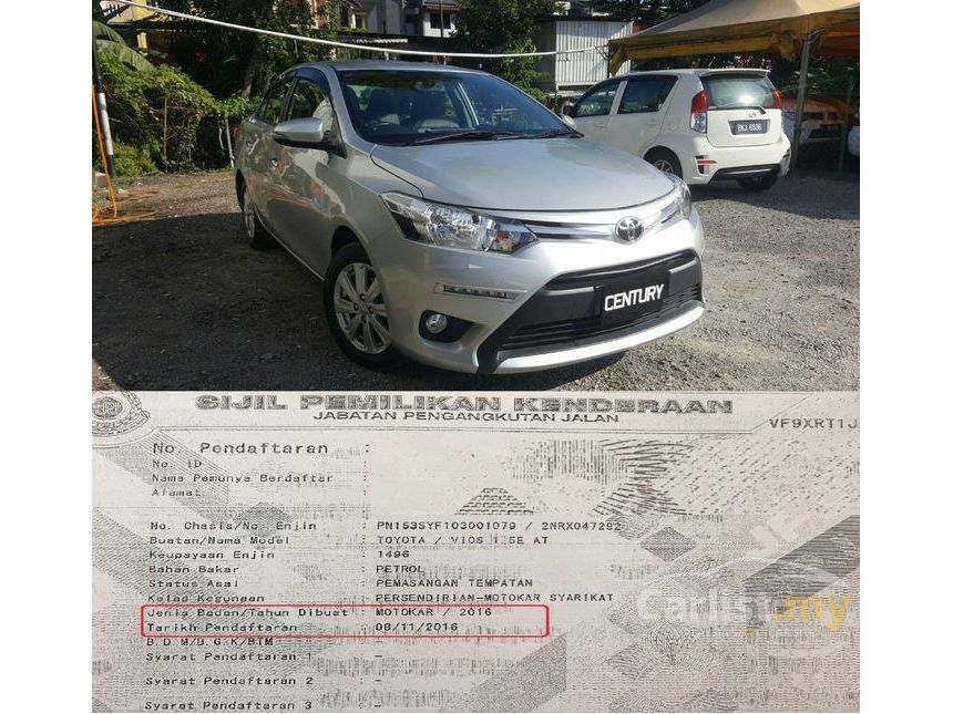 Toyota Vios 2016 E 1.5 in Kuala Lumpur Automatic Sedan 