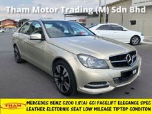 2012 Mercedes-Benz C200 CGI 1.8 Elegance Sedan