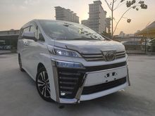 2018 Toyota Vellfire 2.5 ZG FULL,JBL,4 CAM,SUNROOF,MOONROOF,PRE CRASH,3 EYE,18 UNREG