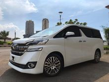 TOYOTA VELLFIRE 2.5 G ATPM 2017 2018 WHITE ON BLACK TDP 150JT