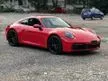Recon [4K km Only] Huge Spec/ 2020 Porsche 911 3.0 Carrera Coupe/ JAPAN SPEC / RARE RED COLOUR / 4 CAM / BLACK LEATHER SEAT / SPORT EXHAUST / LIFTING SYSTEM