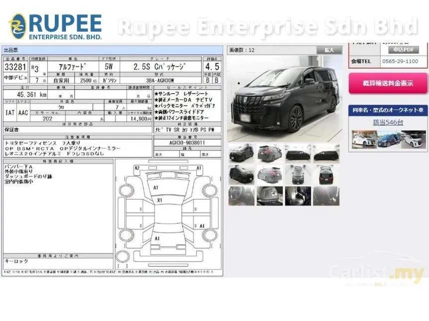2021 Toyota Alphard G S C Package MPV