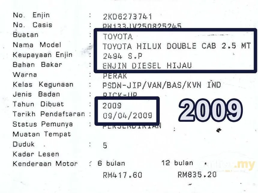 2009 Toyota Hilux Pickup Truck